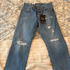 Levi's Blue Distressed Women's Straight Leg Jeans